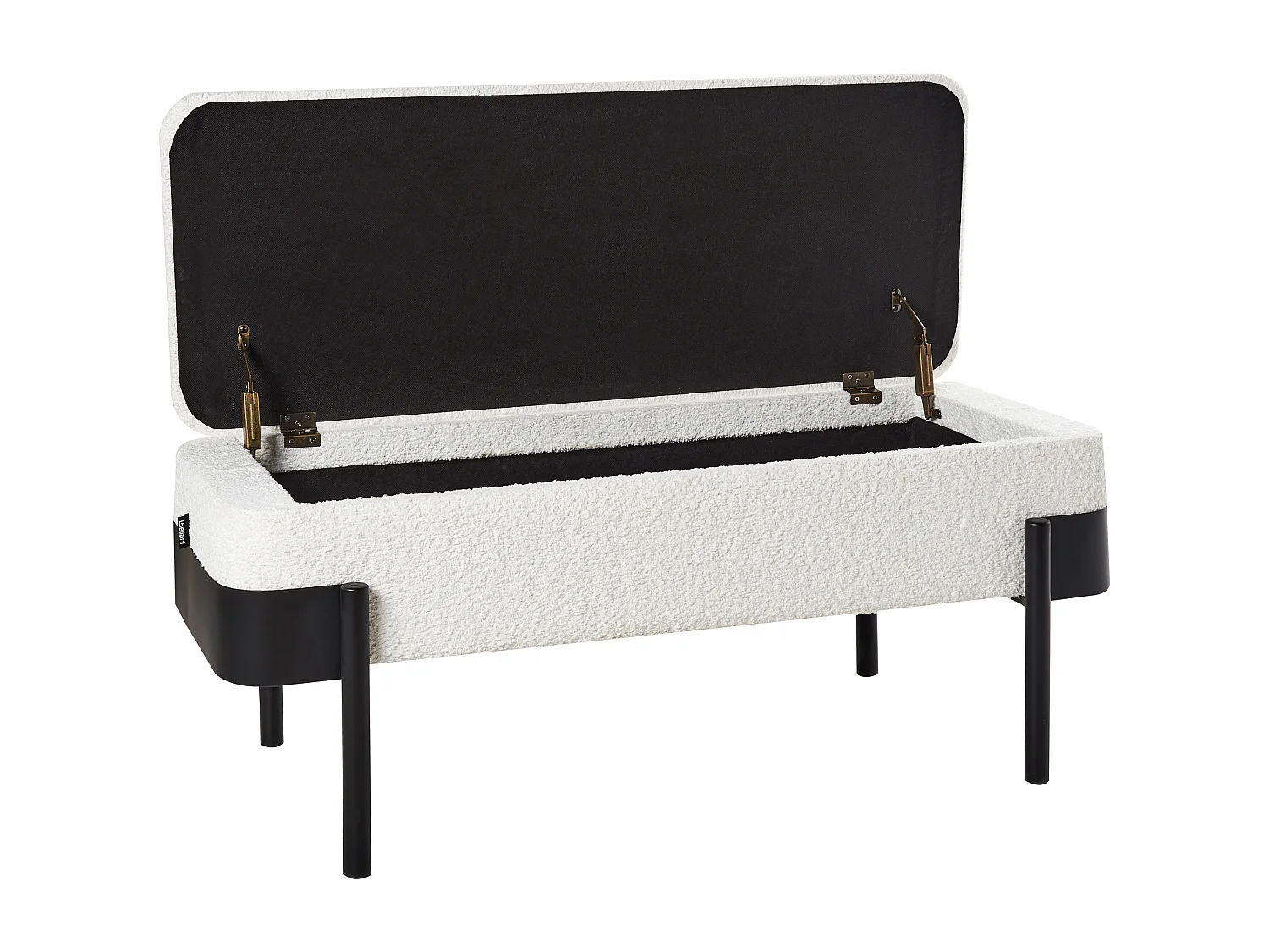 Truhenbank WARREN Chenillegewebe Cremeweiss