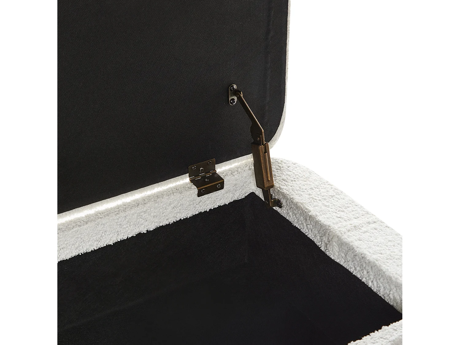 Truhenbank WARREN Chenillegewebe Cremeweiss