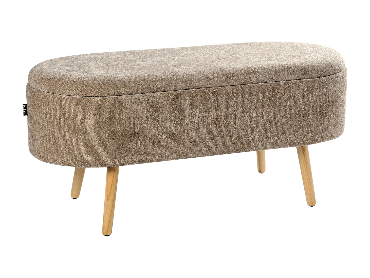 Banc de rangement OKLAHOMA Tissu chenille Marron clair