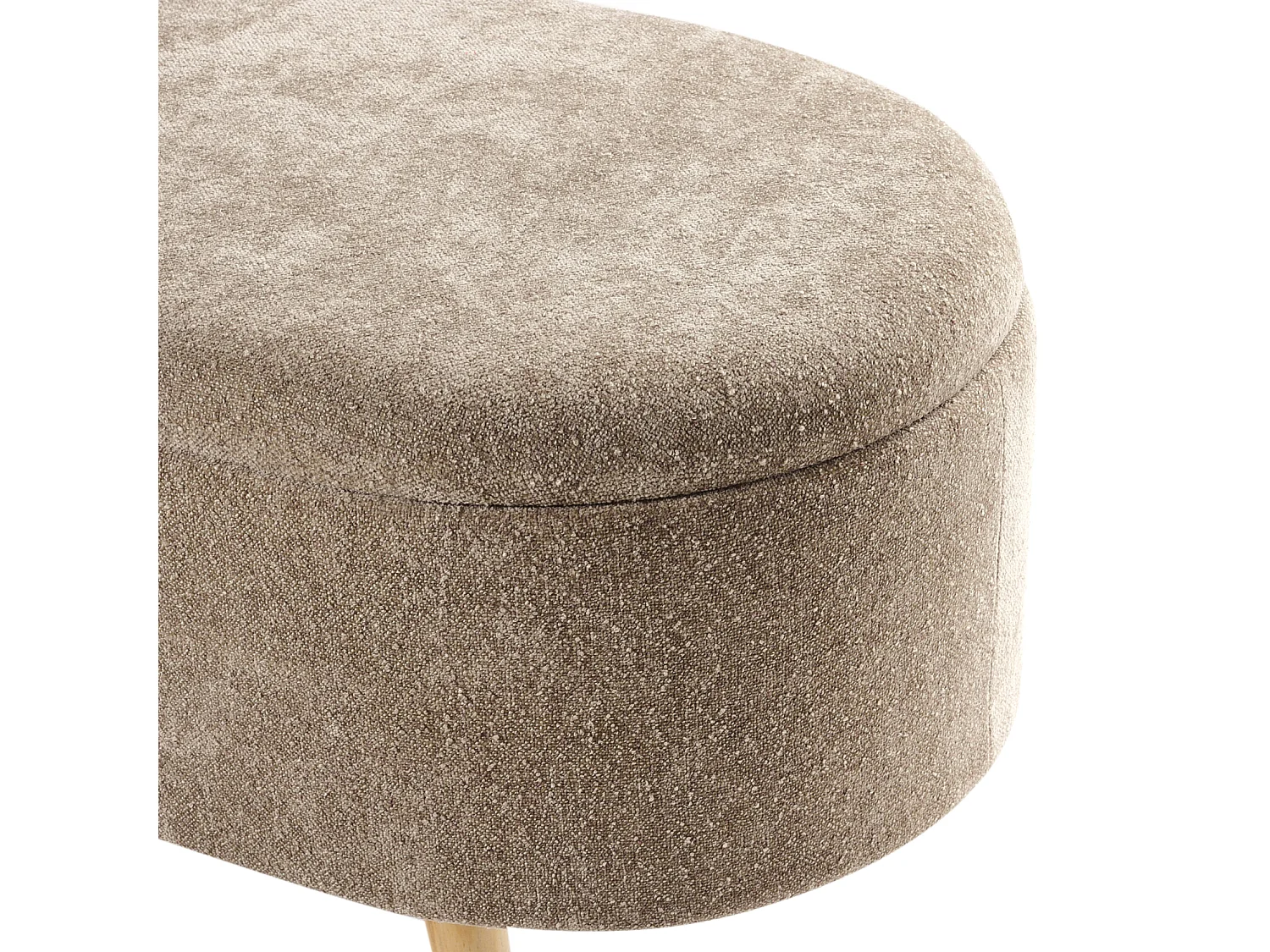 Banc de rangement OKLAHOMA Tissu chenille Marron clair