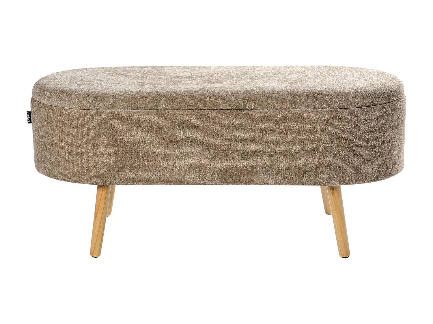 Bank met opbergruimte OKLAHOMA Chenille Lichtbruin