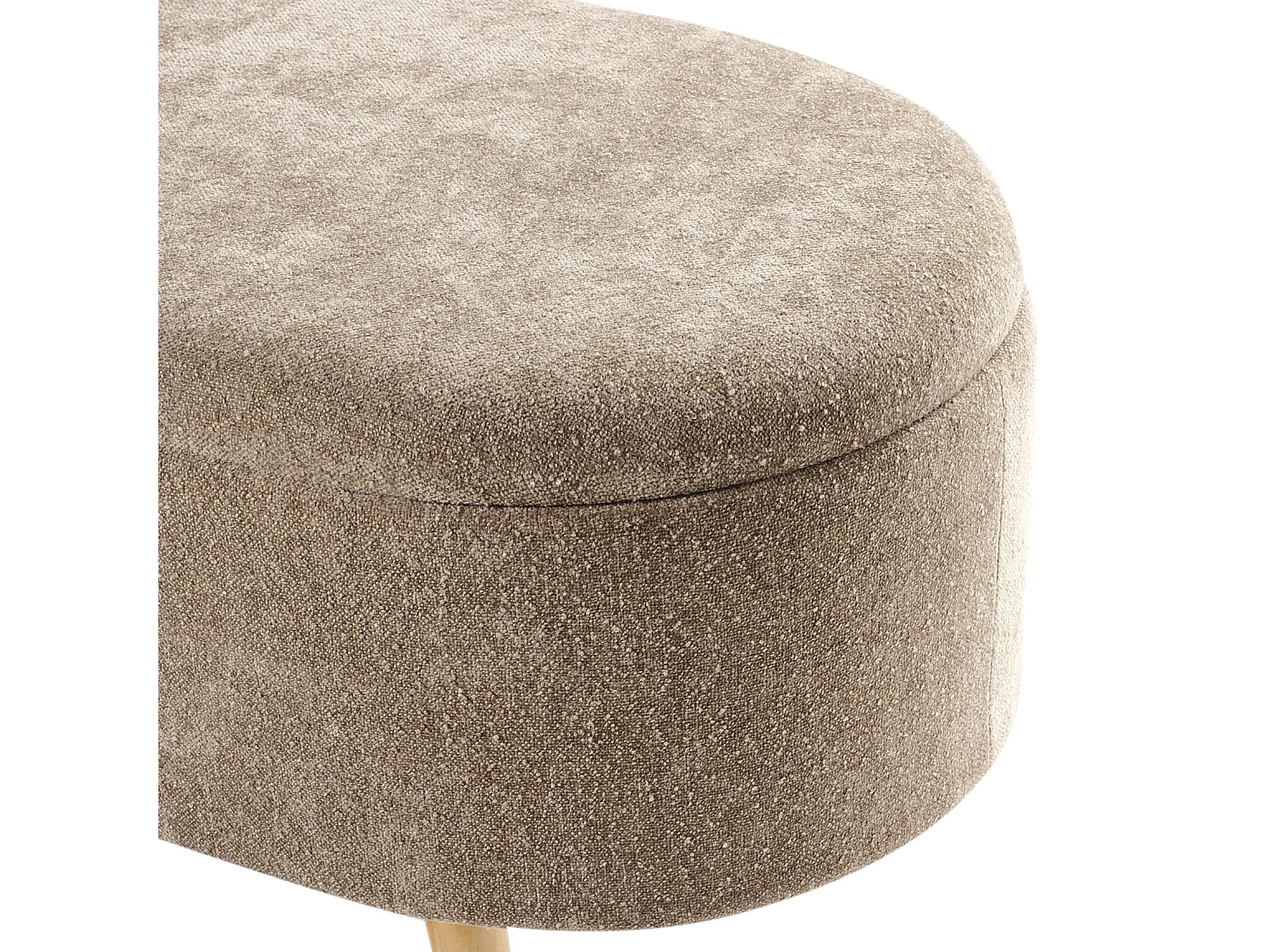 Bank met opbergruimte OKLAHOMA Chenille Lichtbruin