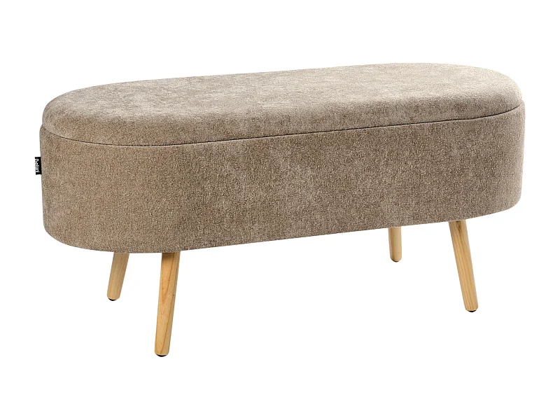 Bank met opbergruimte OKLAHOMA Chenille Lichtbruin