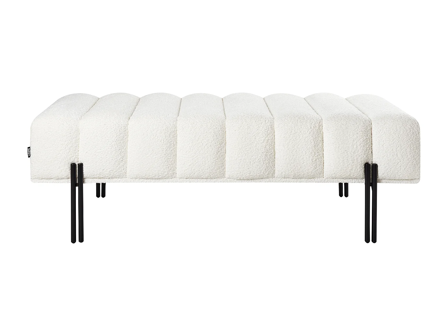 Banc CAREY Tissu chenille Blanc cassé