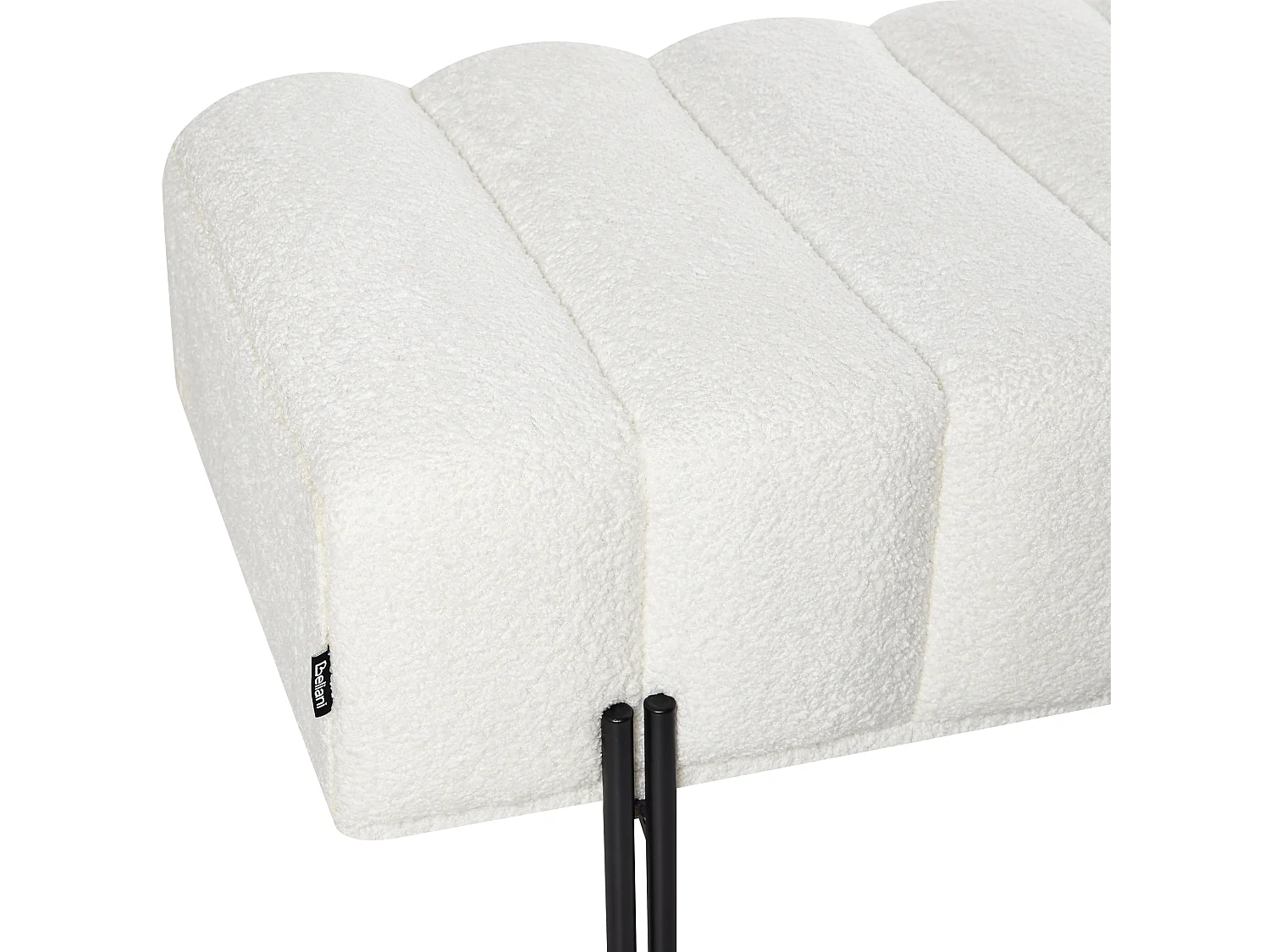 Banc CAREY Tissu chenille Blanc cassé