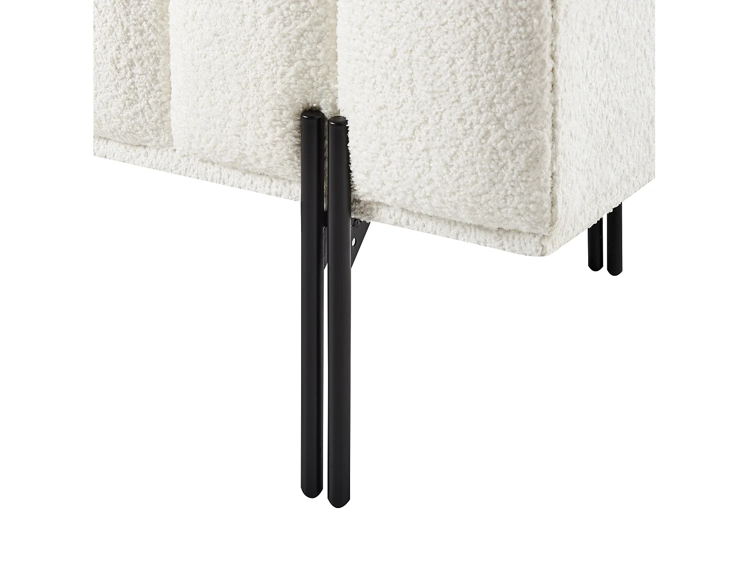 Banc CAREY Tissu chenille Blanc cassé