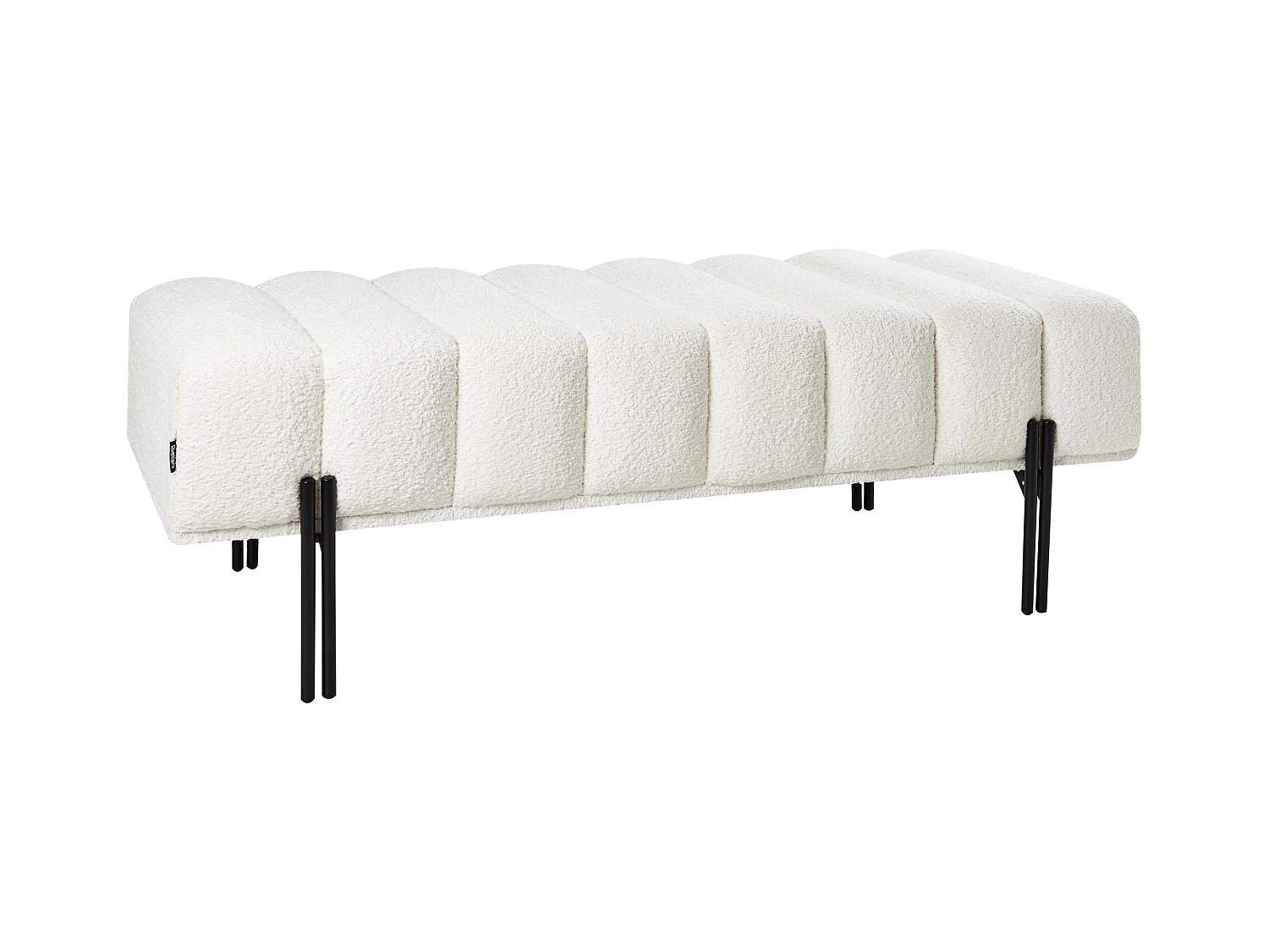 Banc CAREY Tissu chenille Blanc cassé