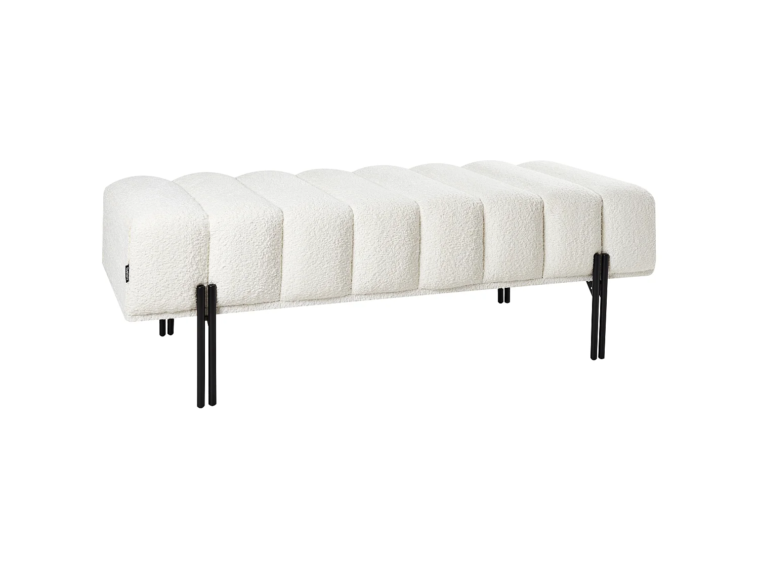 Upholstered Bench CAREY Chenille Off-White