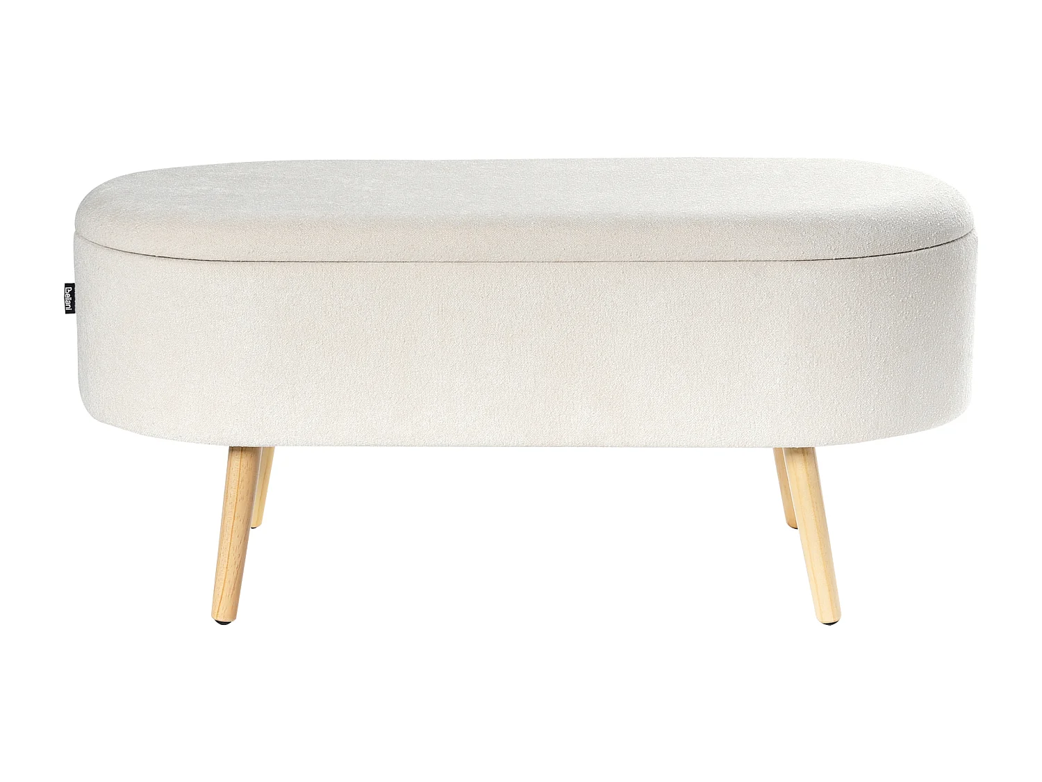 Bettbank mit Stauraum Stoff Chenillegewebe creme weiß 99 cm modern Oklahoma