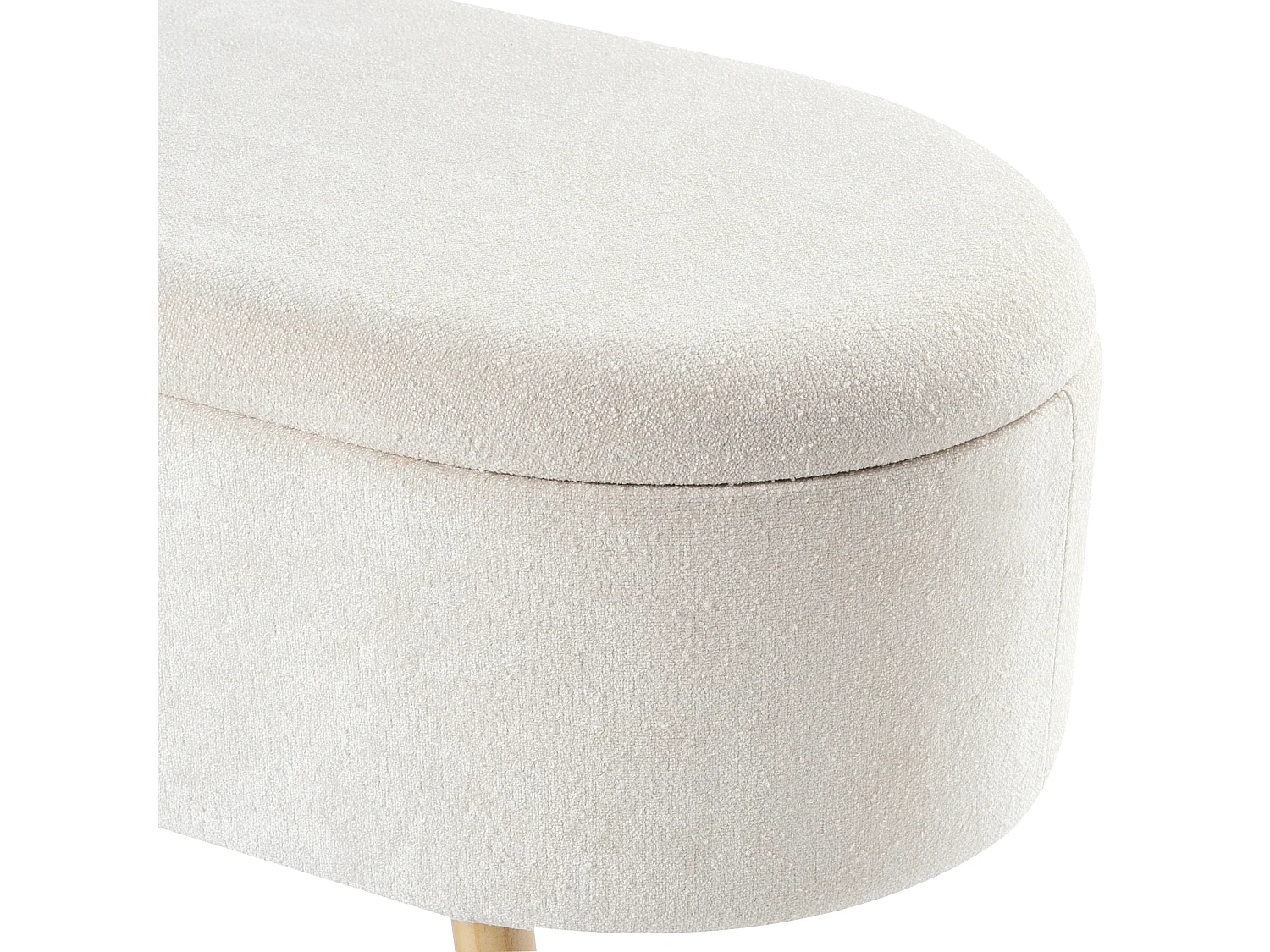 Bettbank mit Stauraum Stoff Chenillegewebe creme weiß 99 cm modern Oklahoma