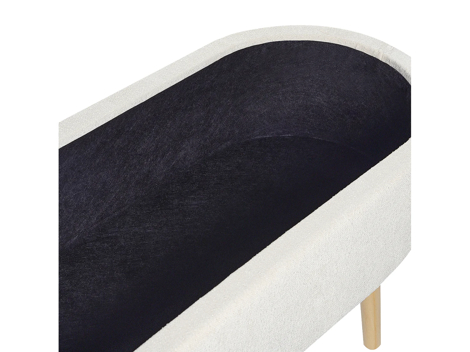 Bettbank mit Stauraum Stoff Chenillegewebe creme weiß 99 cm modern Oklahoma