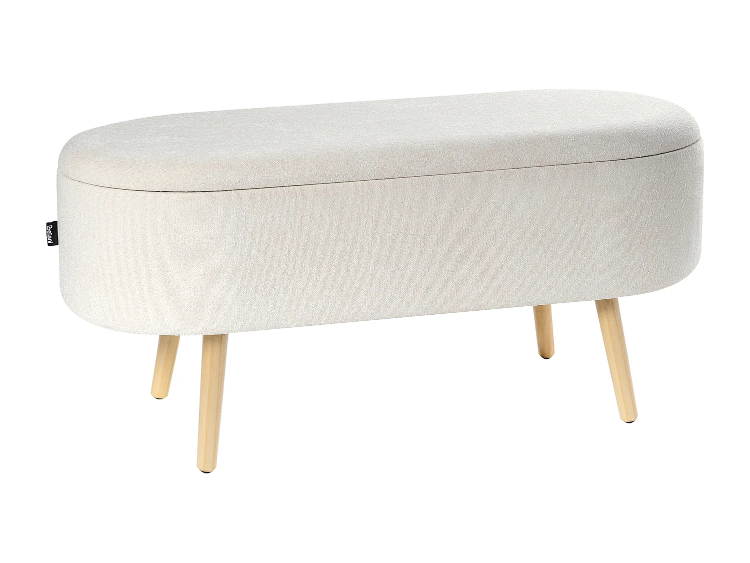 Banc de rangement en tissu blanc cassé OKLAHOMA
