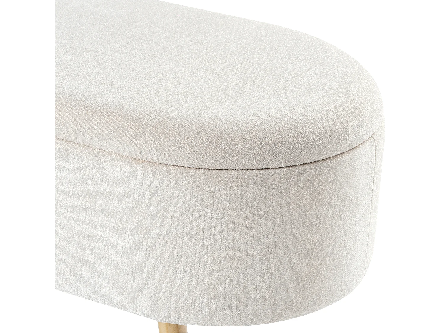 Banc de rangement en tissu blanc cassé OKLAHOMA