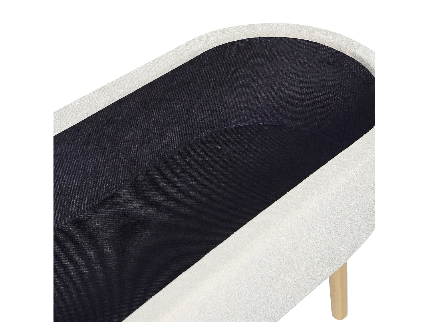 Banc de rangement en tissu blanc cassé OKLAHOMA