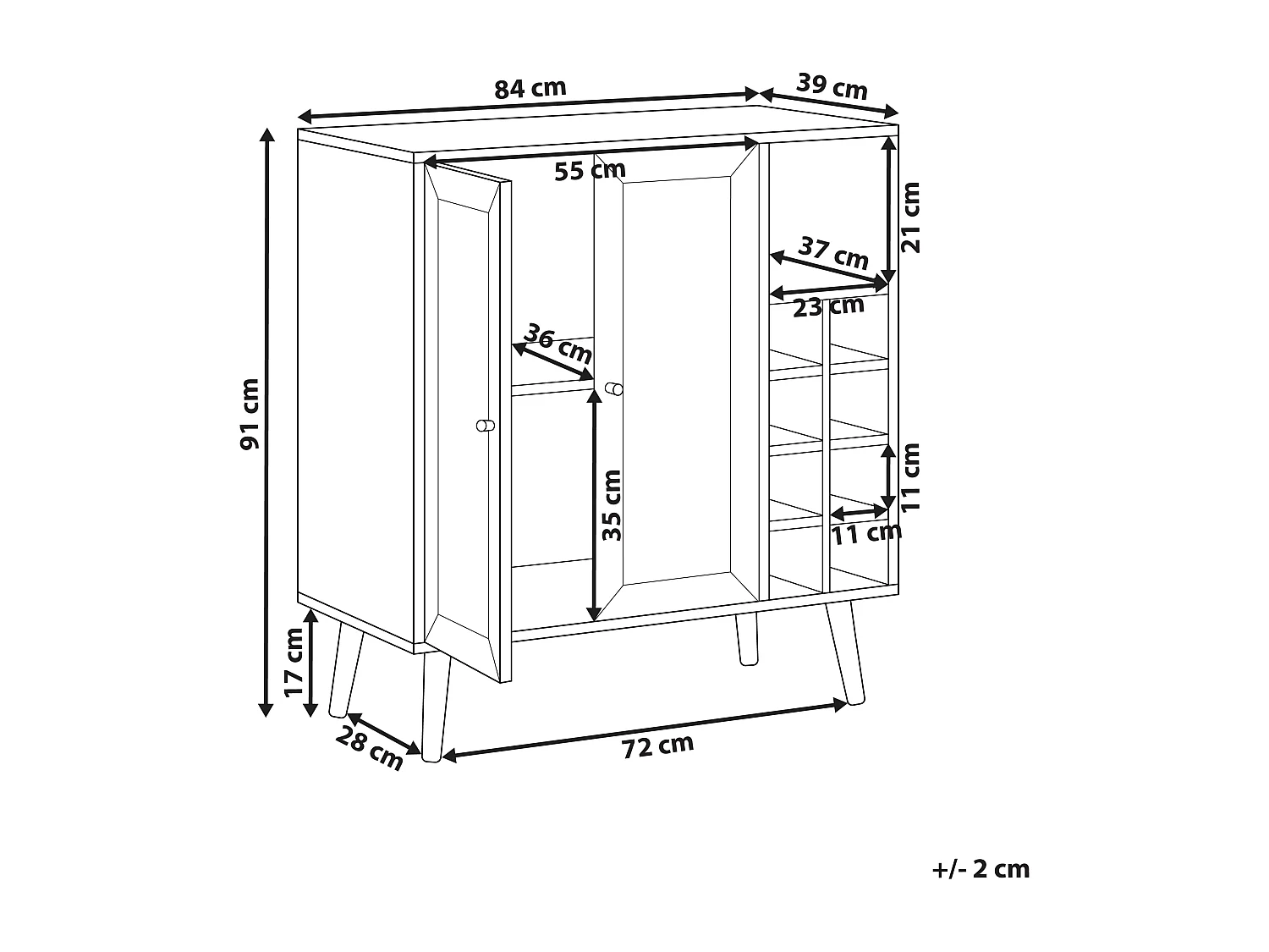 Credenza portavini TULLAMORE Marrone scuro
