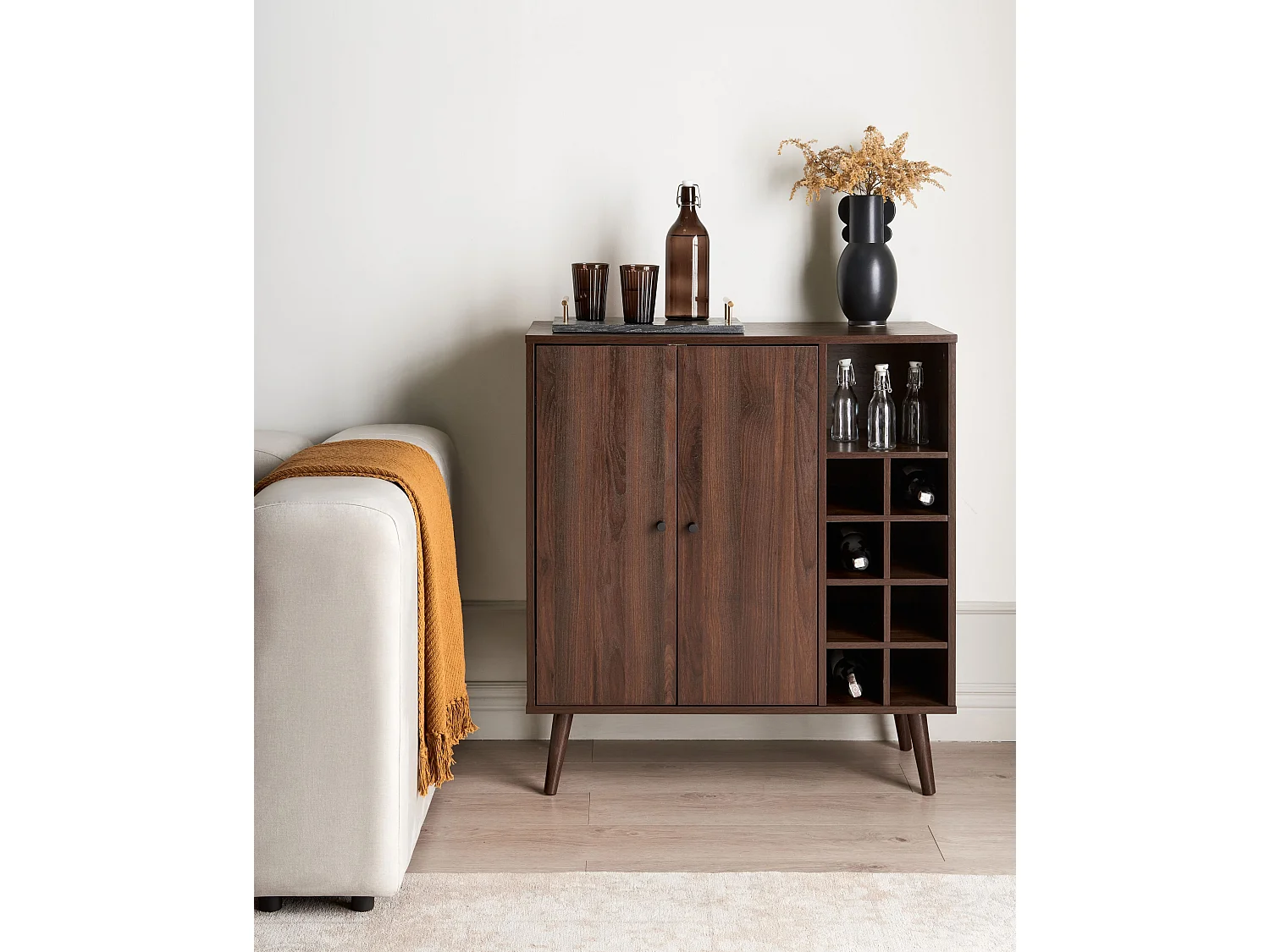 Armoire à vin TULLAMORE Marron foncé