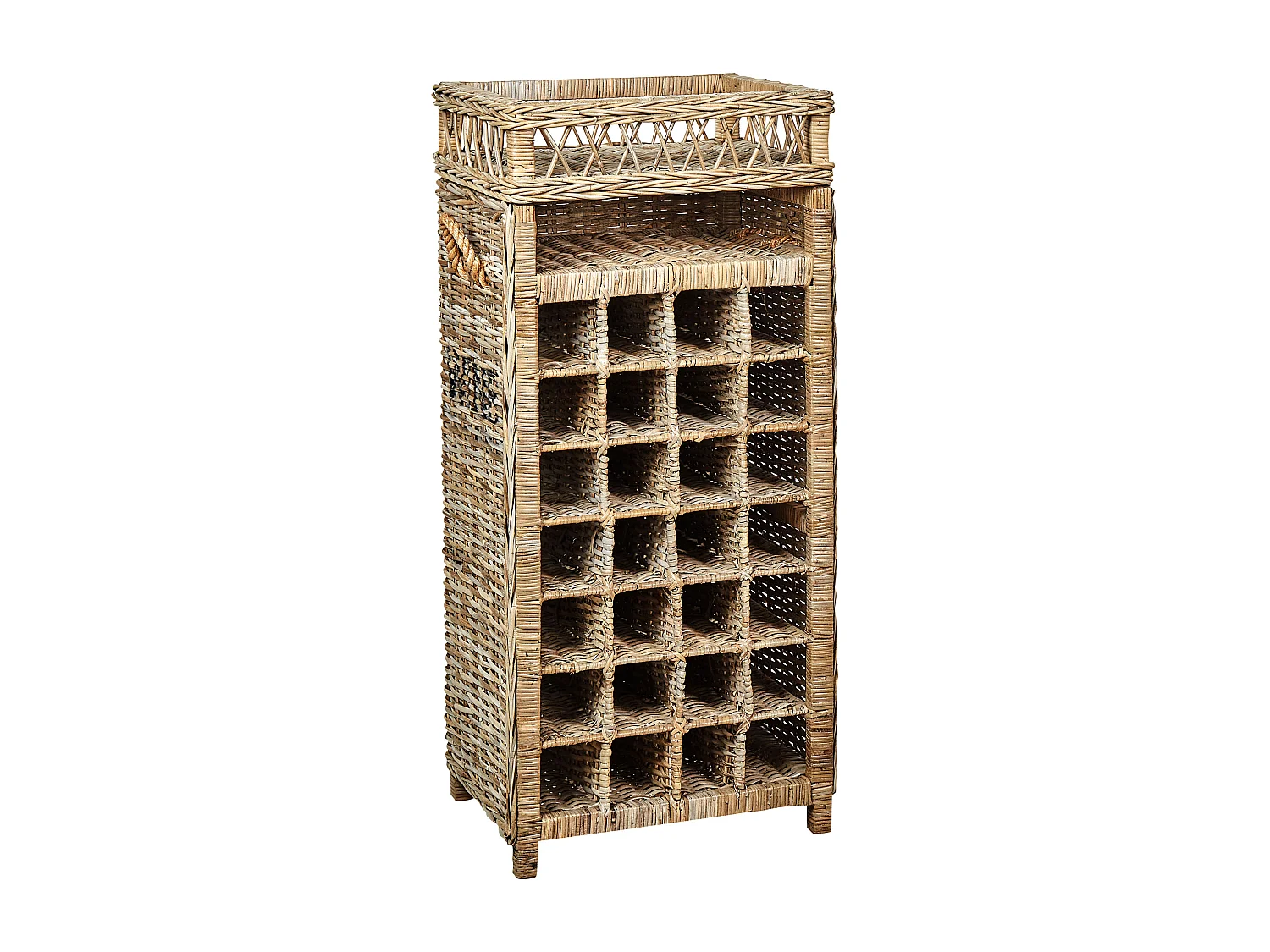 Stojak na wino BASIRA Rattan Naturalny