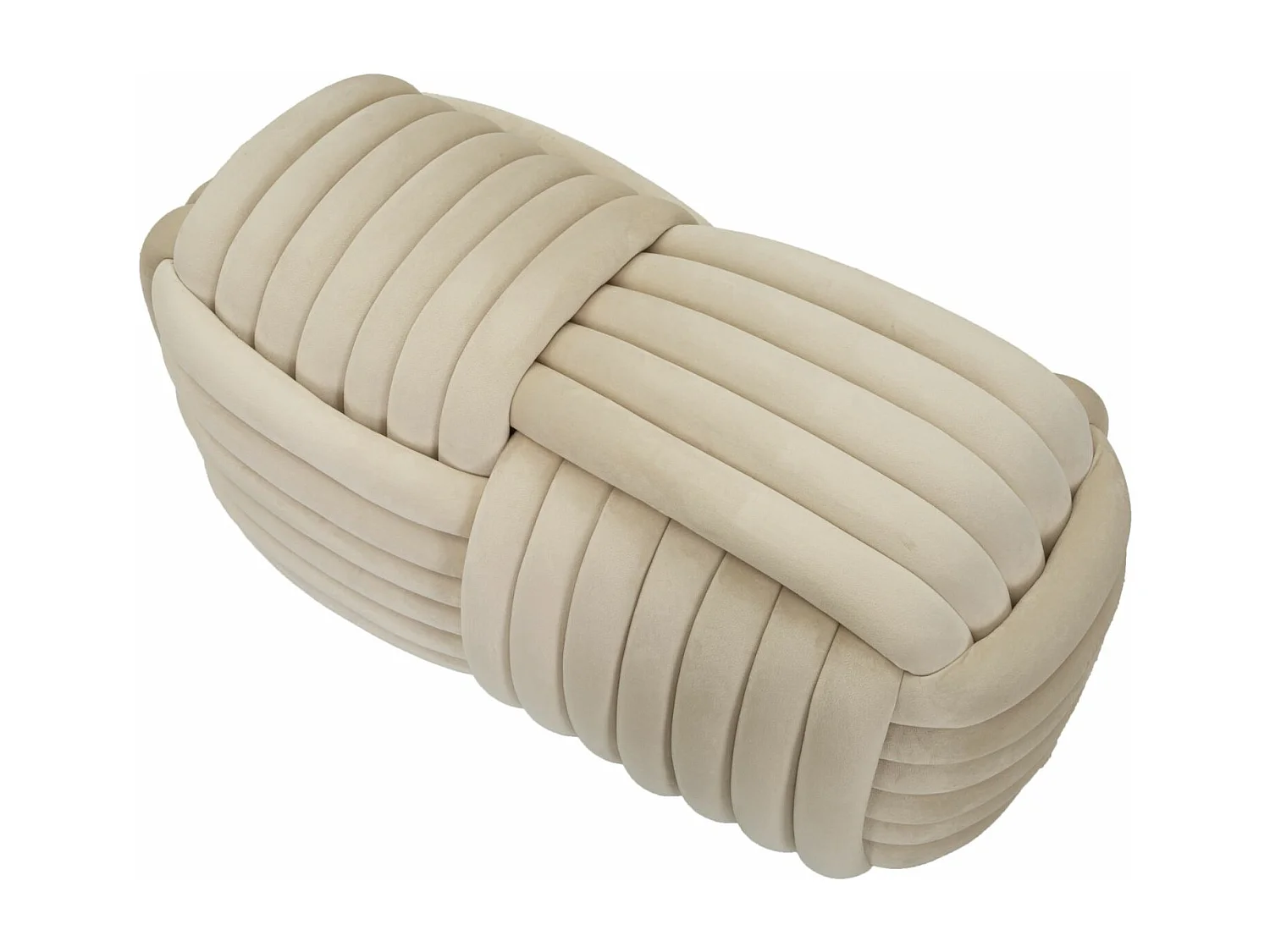 Banc Design en Velours "Softy" 90cm Crème