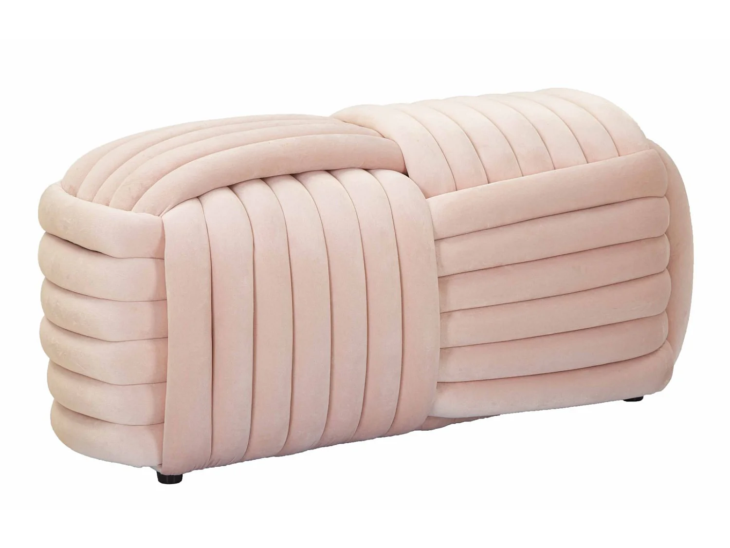Puff Softy Pink - Puff de Veludo Rosa Elegante - 90 cm x 45 cm x 45 cm