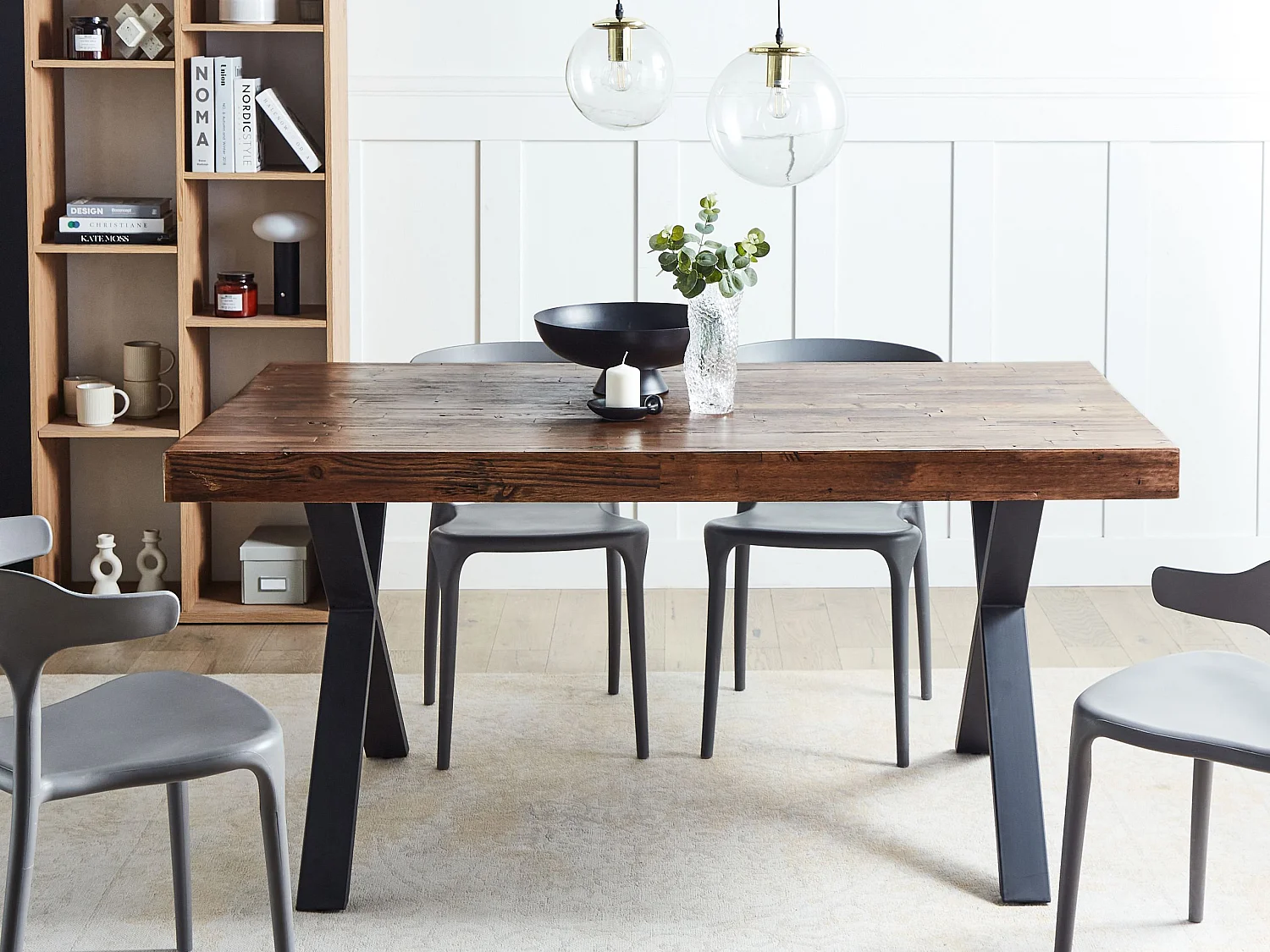 Stół do jadalni CLIFTON Ciemnobrązowy 160 cm 90 cm Drewno sosnowe