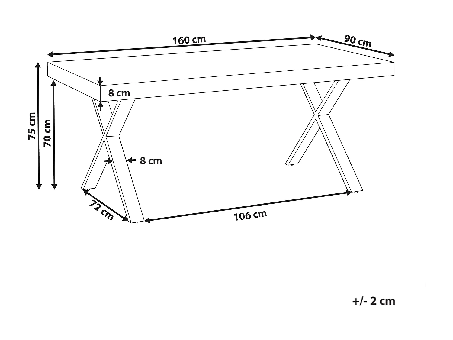 Esstisch CLIFTON Dunkelbraun 160 cm 90 cm Kiefernholz