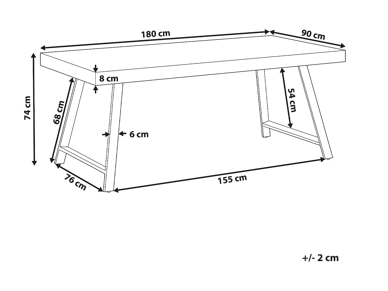 Esstisch Kiefernholz dunkler Holzfarbton 180 x 90 cm schwarze Metallbeine Warton