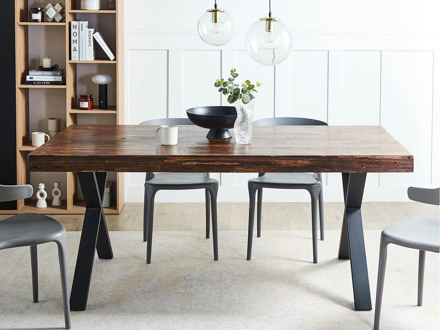 Esstisch CLIFTON Dunkelbraun 180 cm 90 cm Kiefernholz
