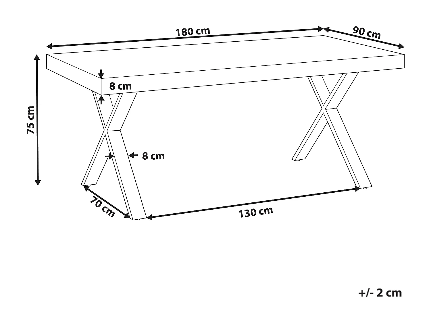 Esstisch Kiefernholz dunkler Holzfarbton 180 x 90 cm schwarze Metallbeine Clifton