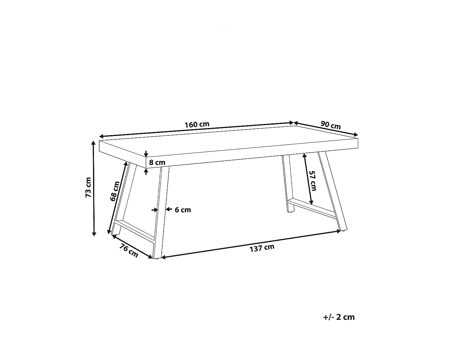 Eettafel WARTON Donkerbruin 160 cm 90 cm Dennenhout