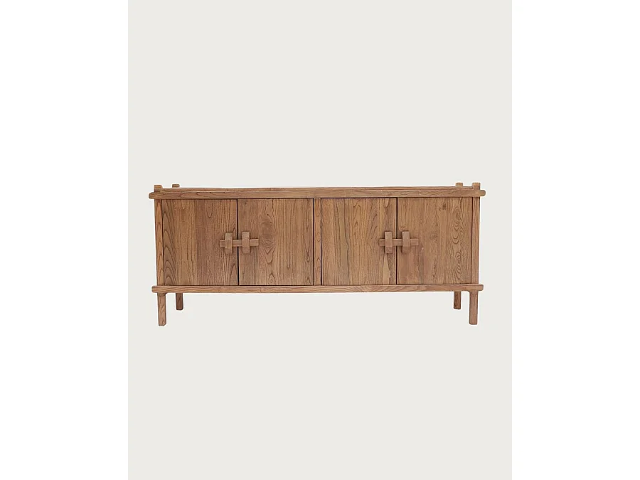 NARA- Buffet bas en bois massif de teck 170 cm - Style asiatique