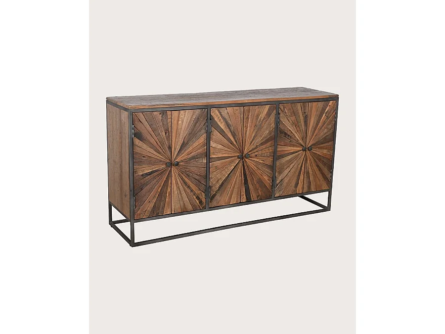 Mandala - Aparador de madera de mango tallada, 160 cm