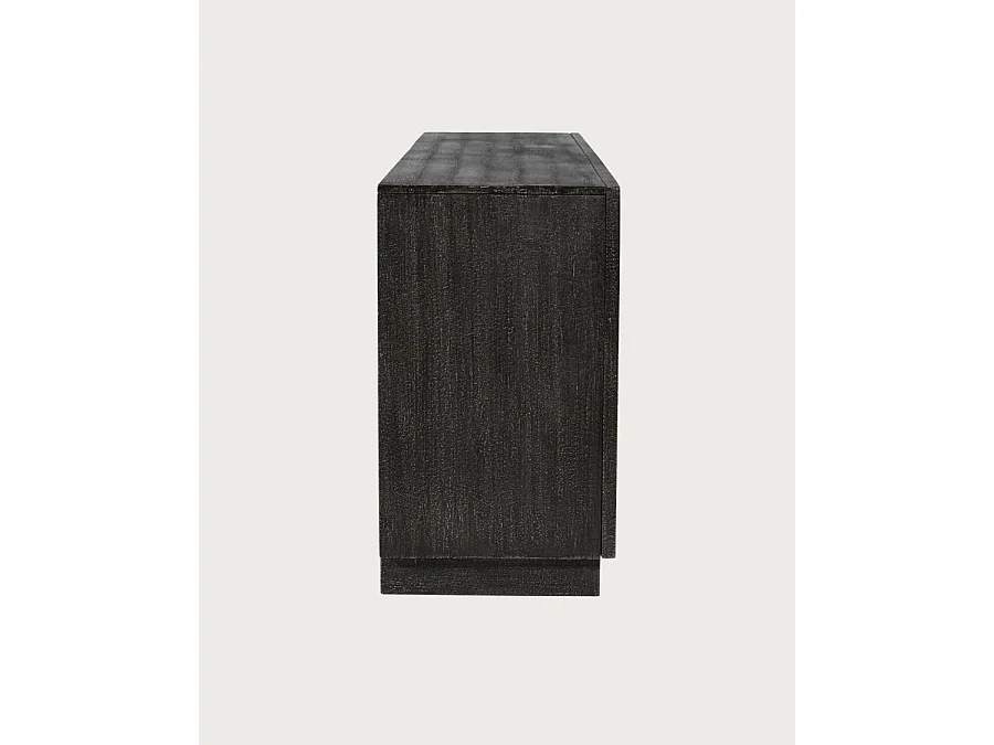 Zaraya - Buffet bas sculpté en bois massif de manguier 185 cm