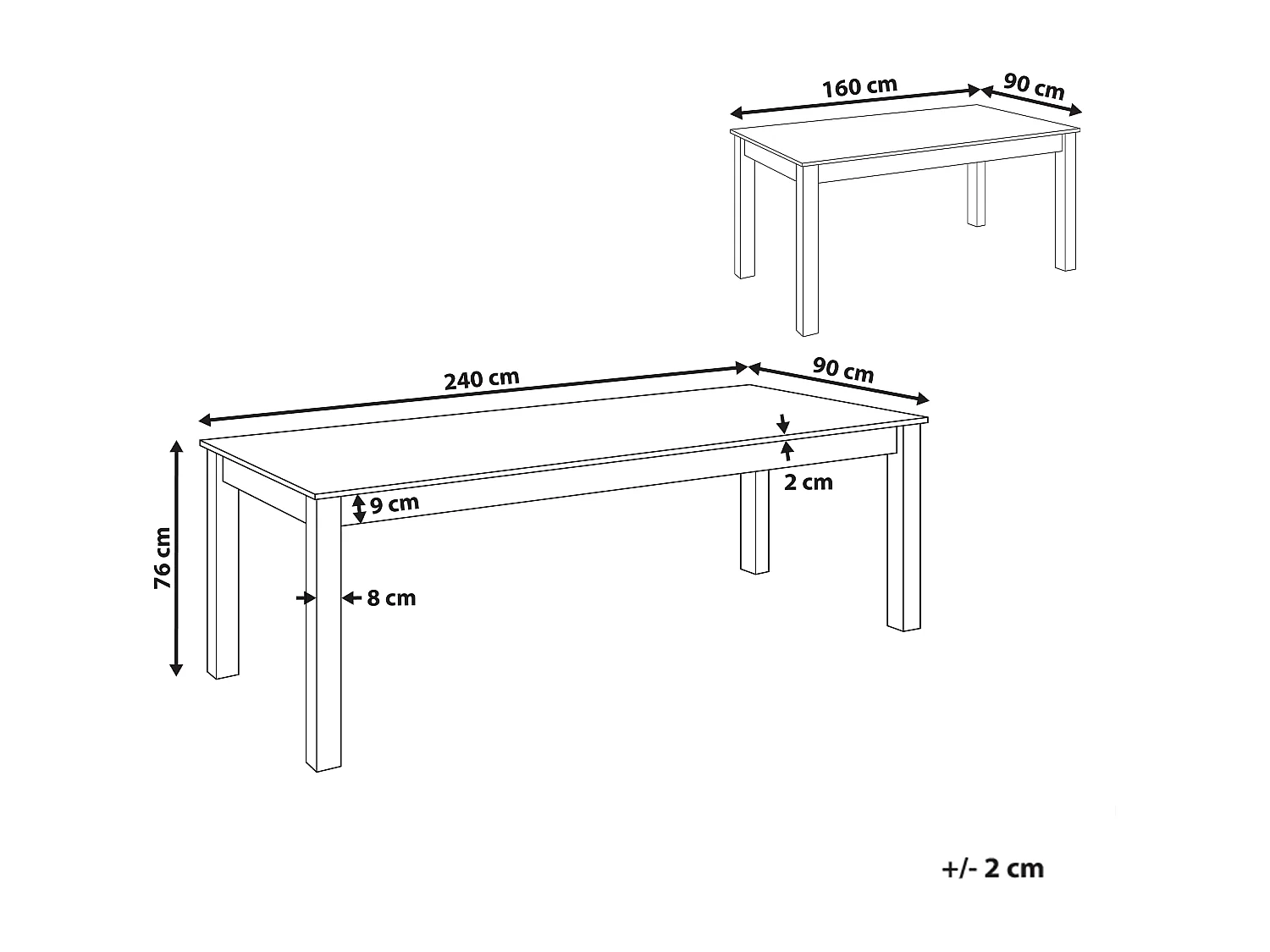 Mesa de jantar extensível MADURA Freixo escuro 160/240 cm 90 cm
