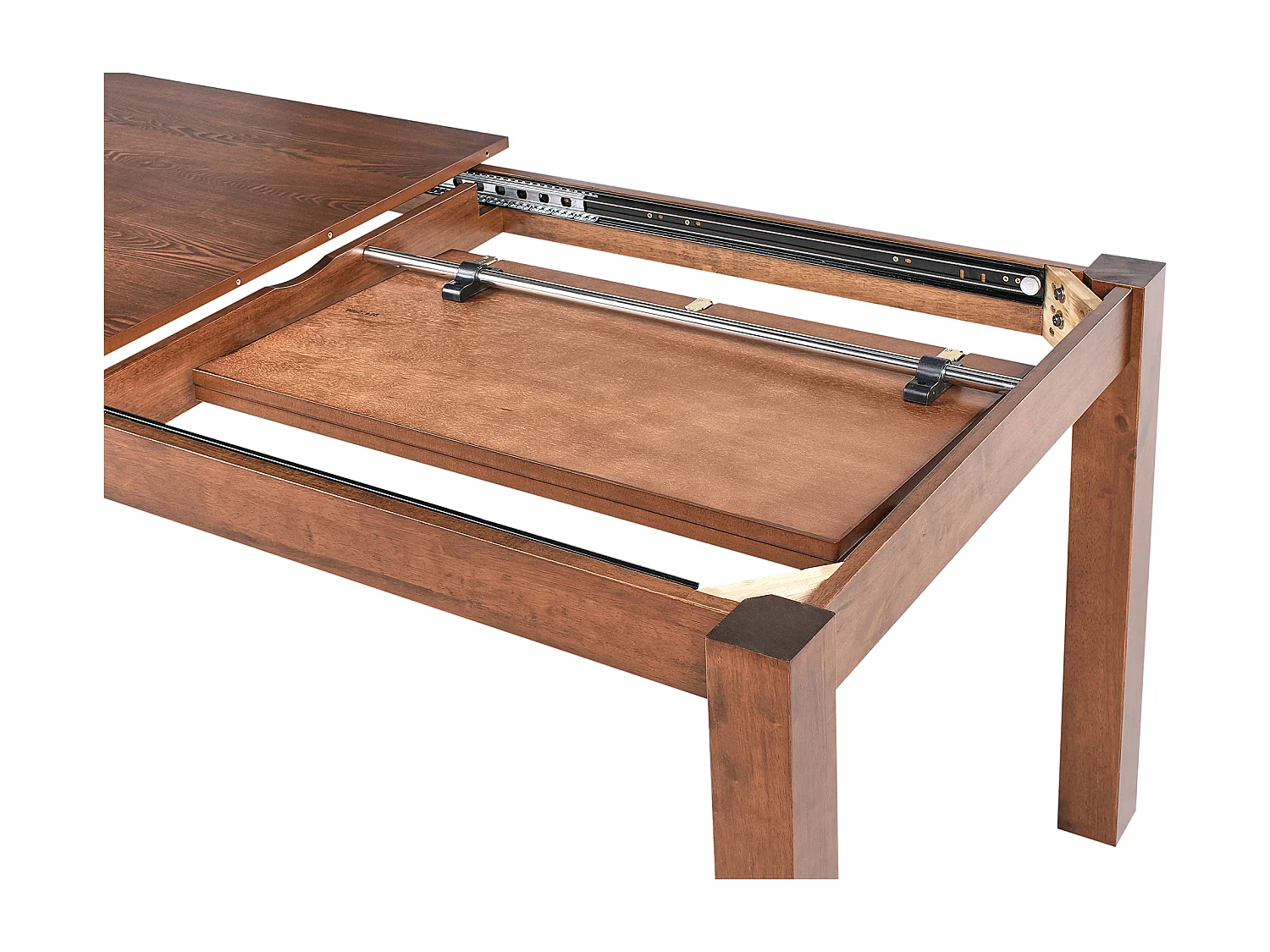 Esstisch ausziehbar dunkler Holzfarbton 160/240 x 90 cm mit Holzbeinen Madura