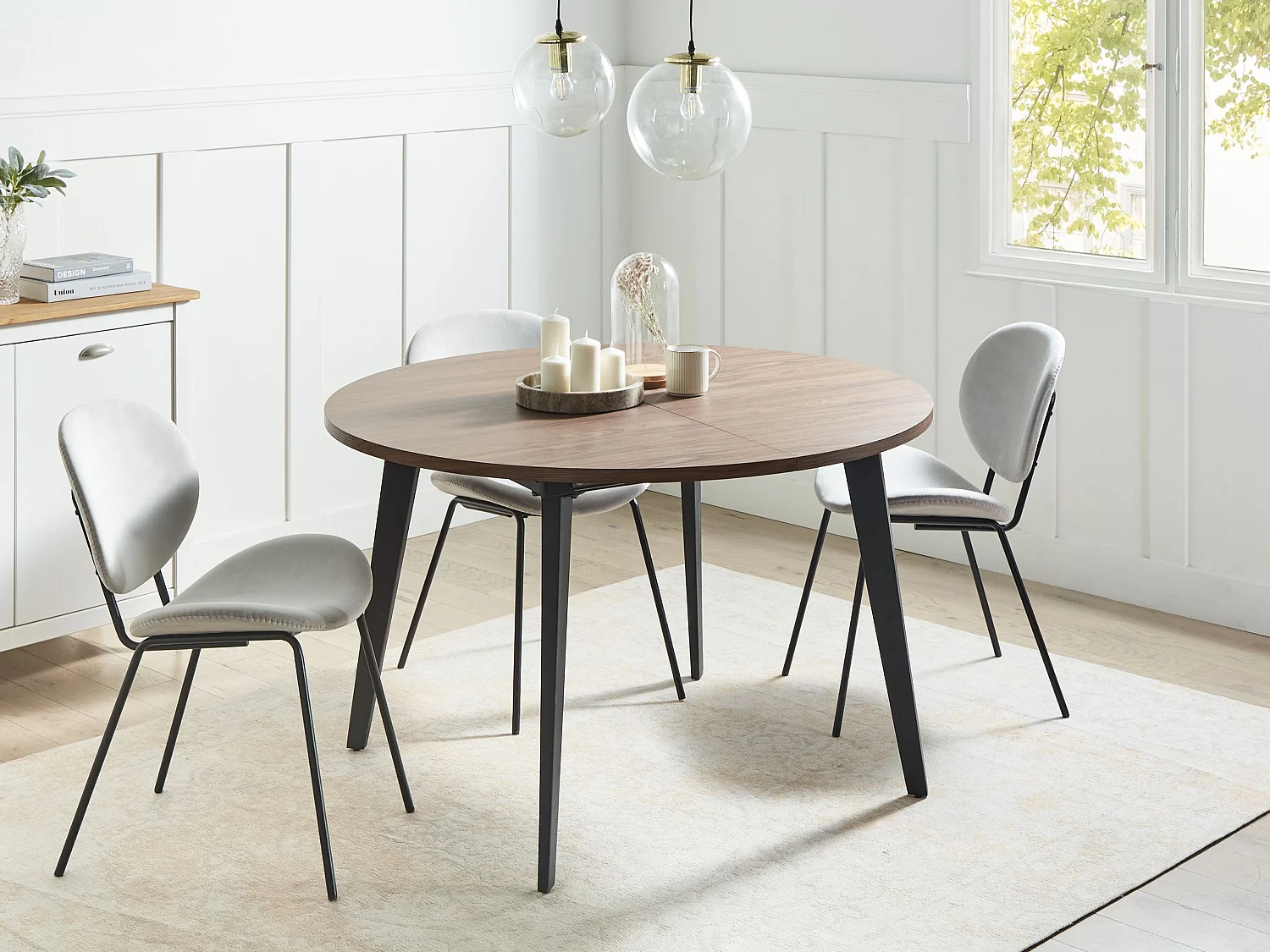 Mesa de jantar extensível BOVINA Castanho escuro 120/150 cm 120 cm