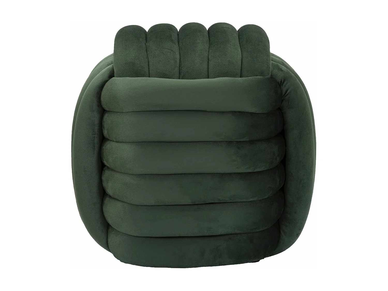 Pouf intrecciato in velluto verde cm 45x45x45