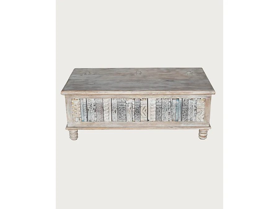 Viva - Coffre en bois massif sculpté 120 cm