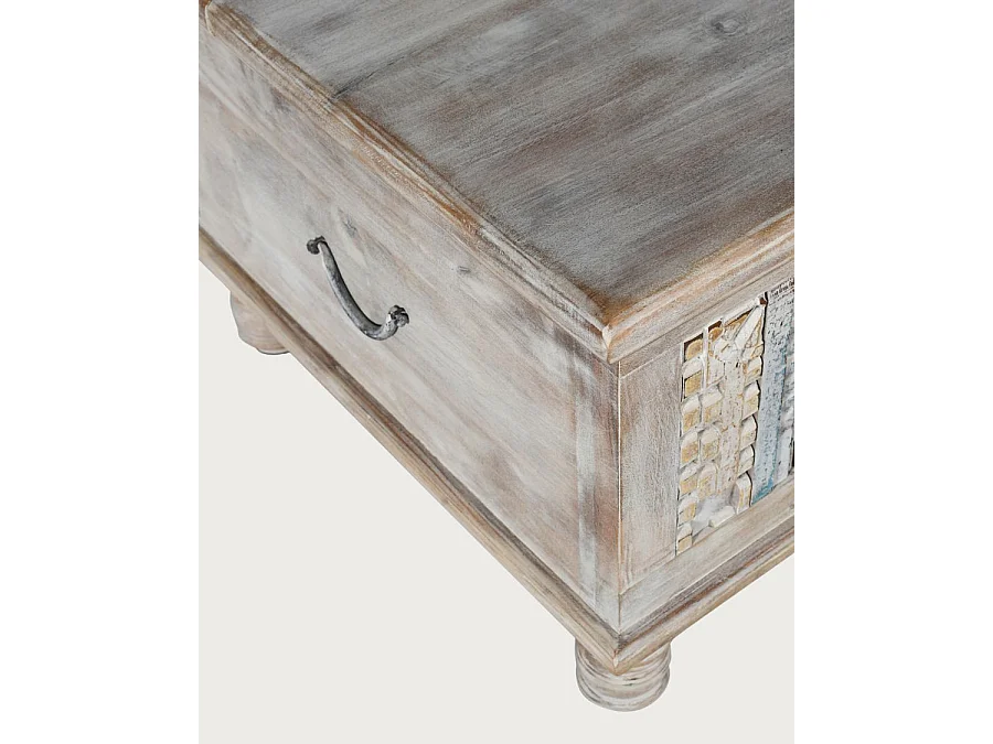 Viva - Coffre en bois massif sculpté 120 cm