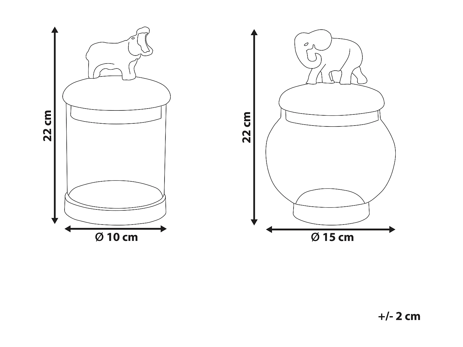 Zestaw 2 szkatułek na biżuterię LAKI Szkło Złoty