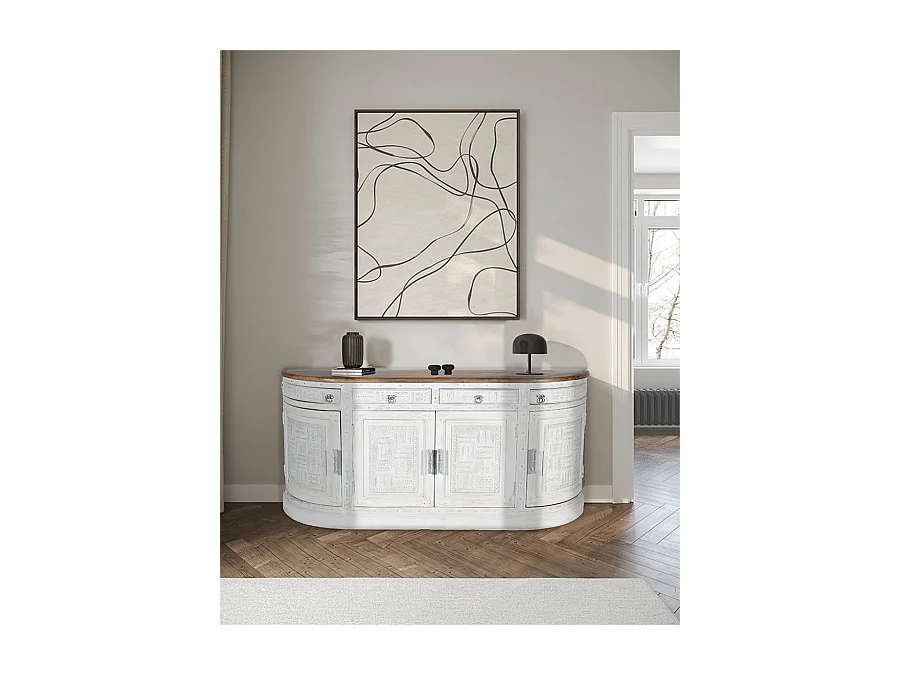 Argo - Enfilade en bois massif de manguier blanc