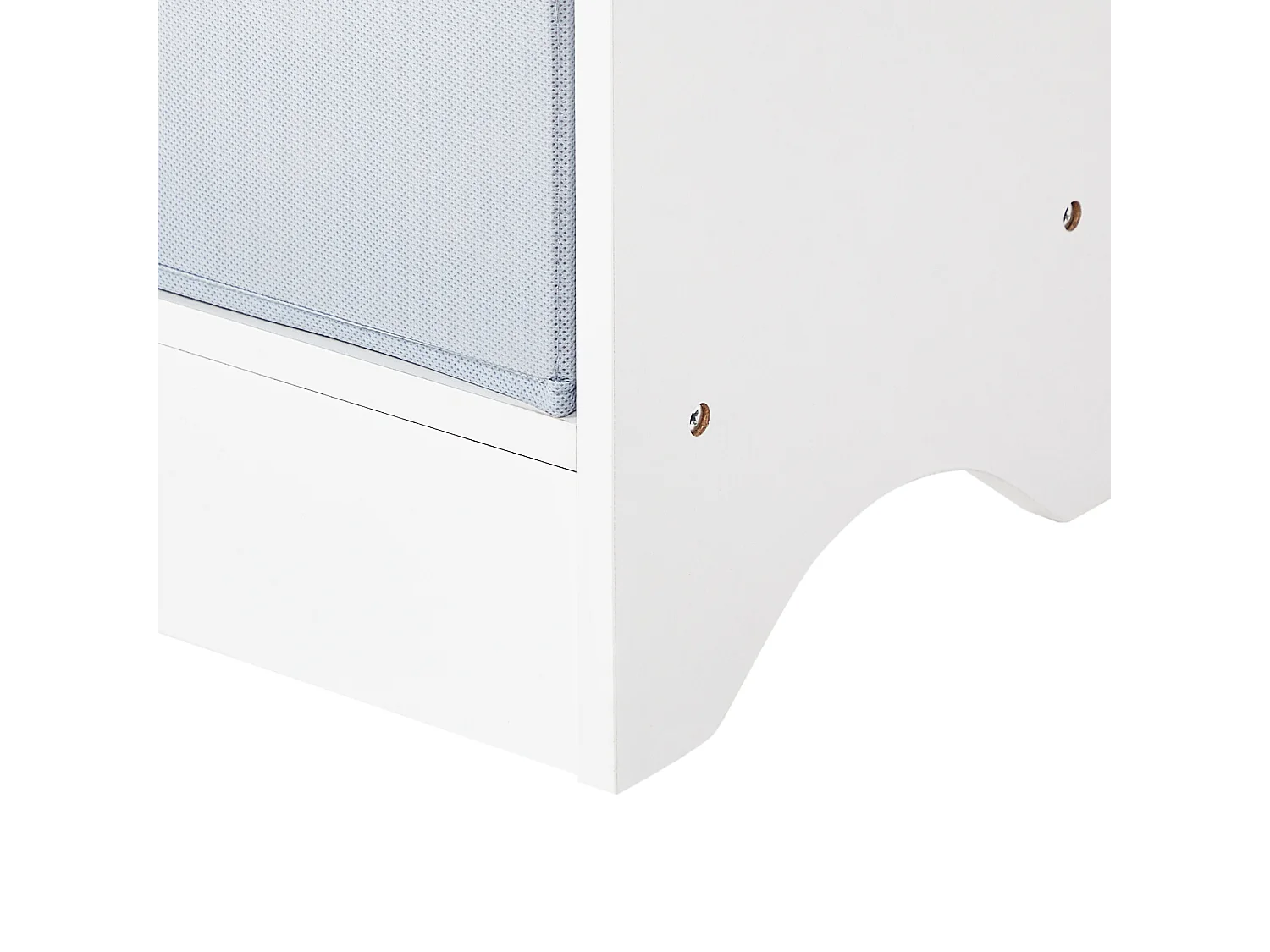 Bücherregal mit 3 Regalebenen Kinderzimmer Spanplattenregal mit zwei Stoffboxen Weiß Tumby