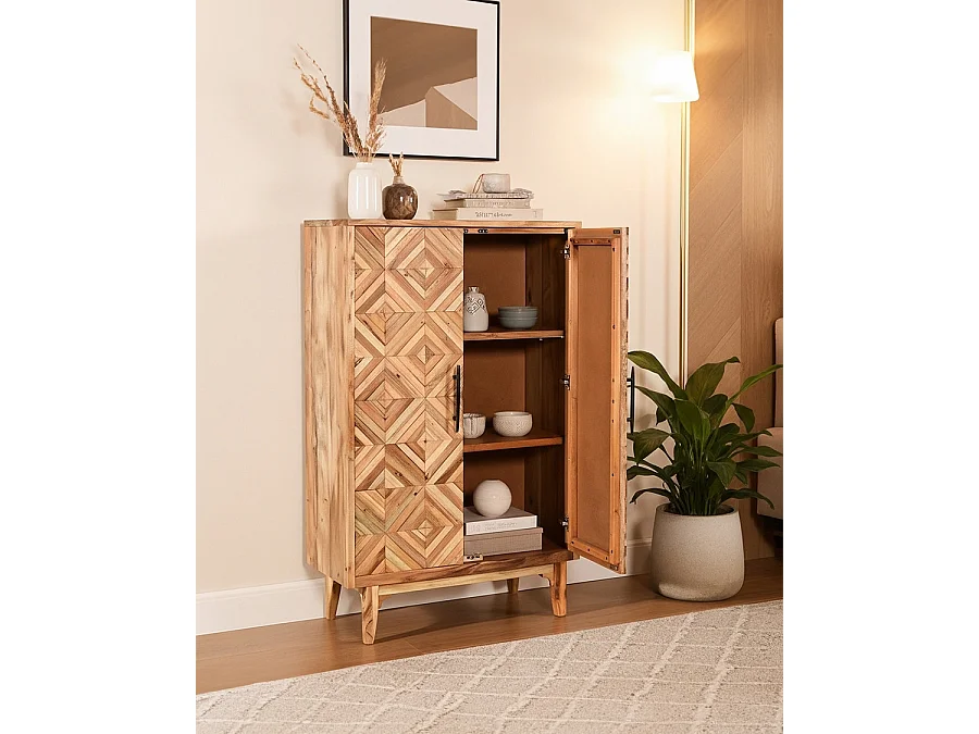 Naya - Armoirette en bois massif de manguier 2 portes