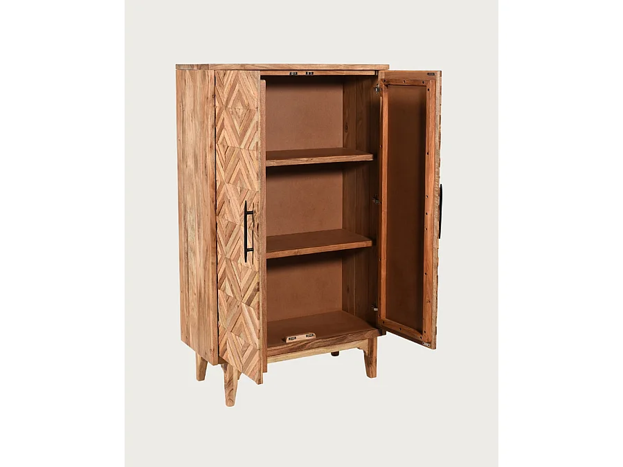 Naya - Armoirette en bois massif de manguier 2 portes