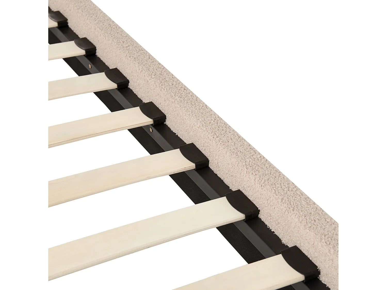 Cama con dosel Bouclé DANNEMOIS 160 x 200 cm Gris pardo