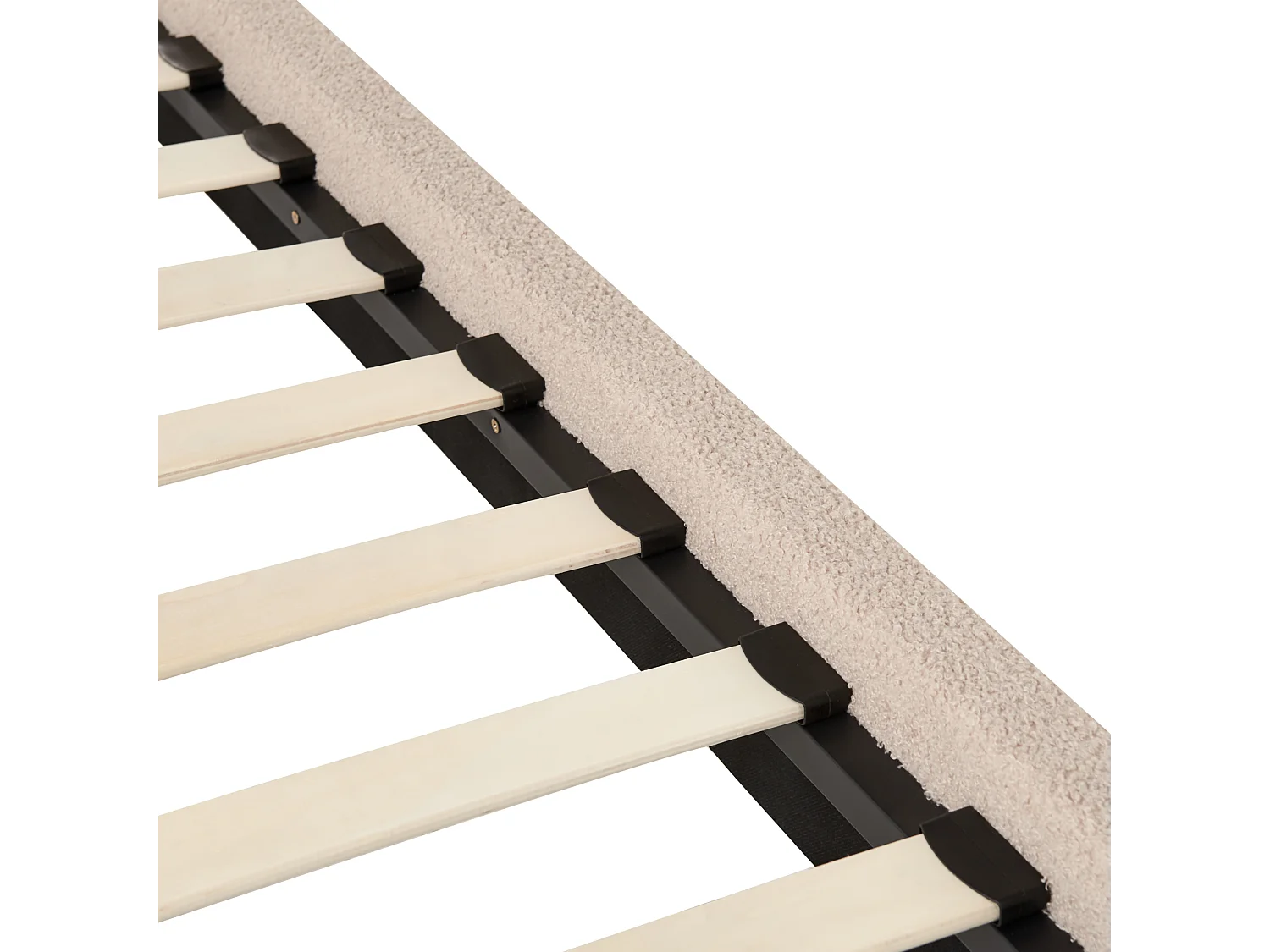 Lit à baldaquin Bouclé DANNEMOIS 160 x 200 cm Taupe