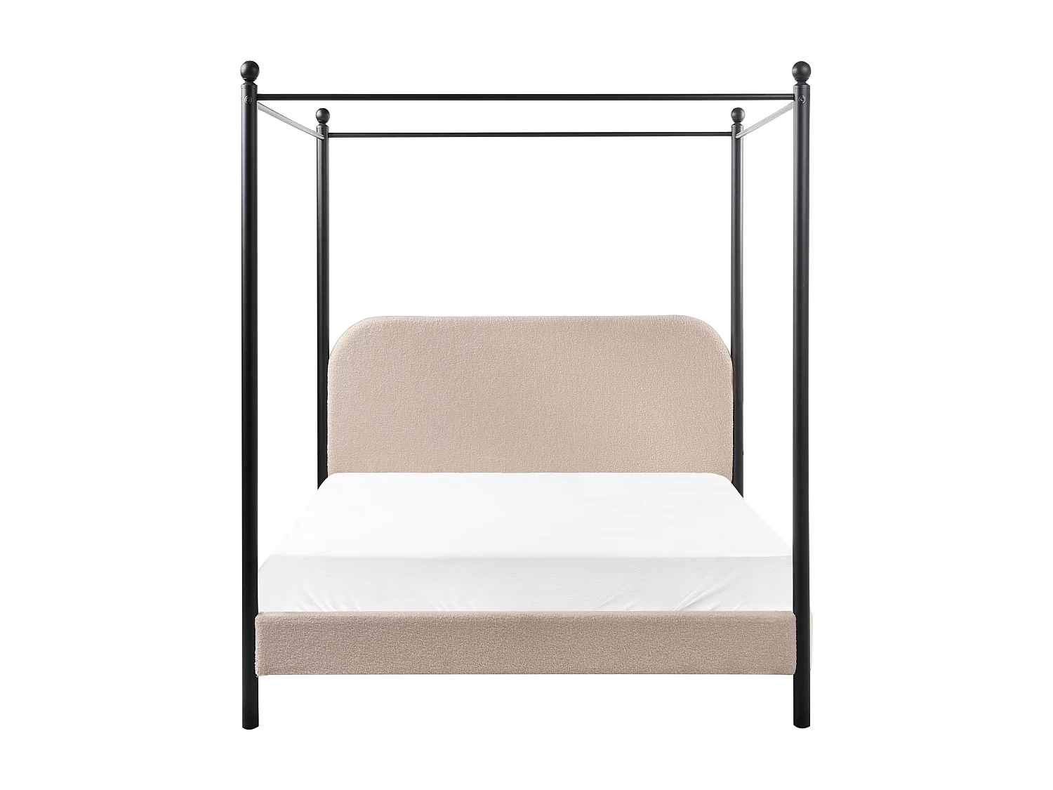 Letto a baldacchino Bouclé DANNEMOIS 140 x 200 cm Tortora