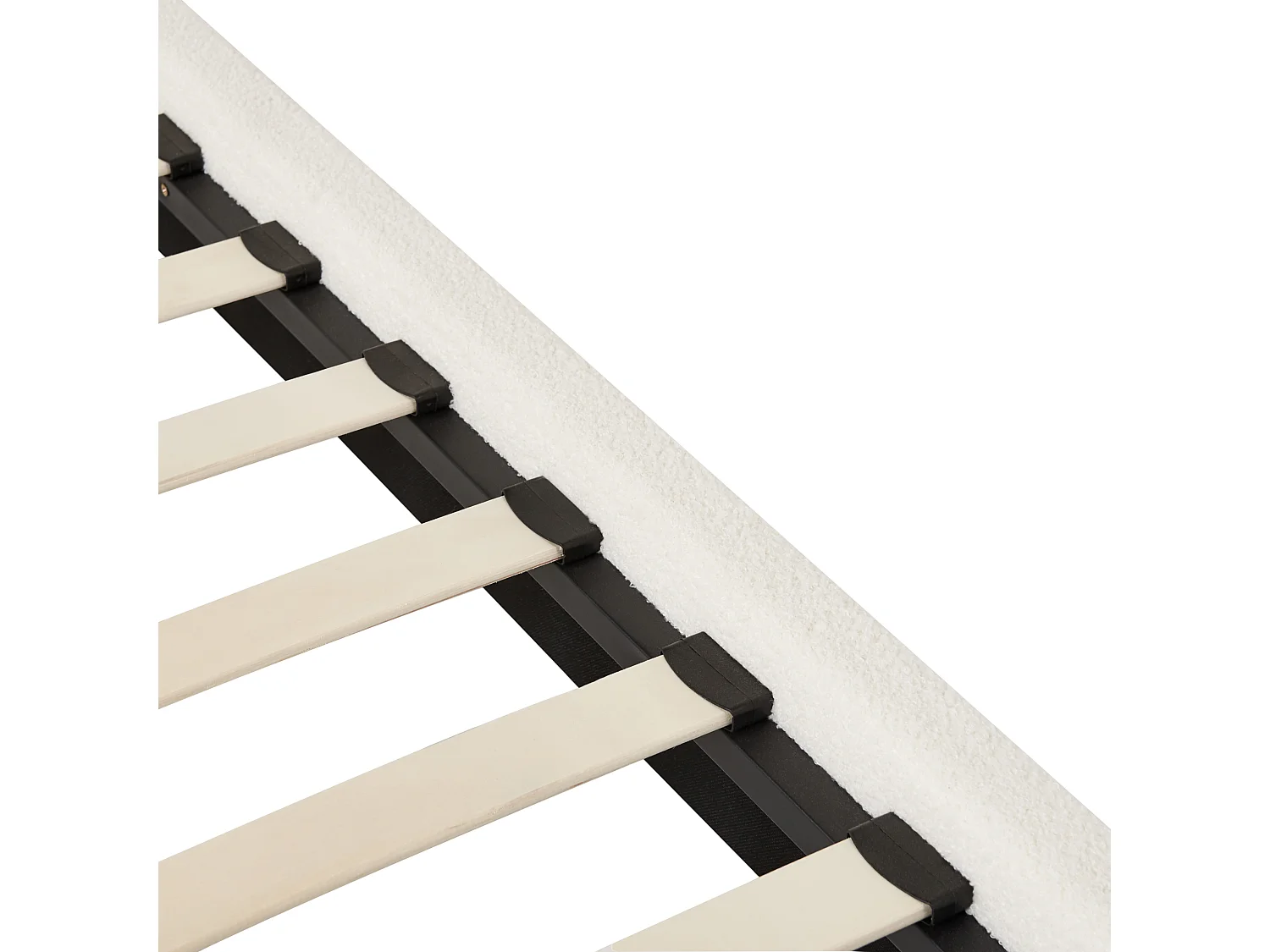 Letto a baldacchino Bouclé DANNEMOIS 160 x 200 cm Bianco sporco