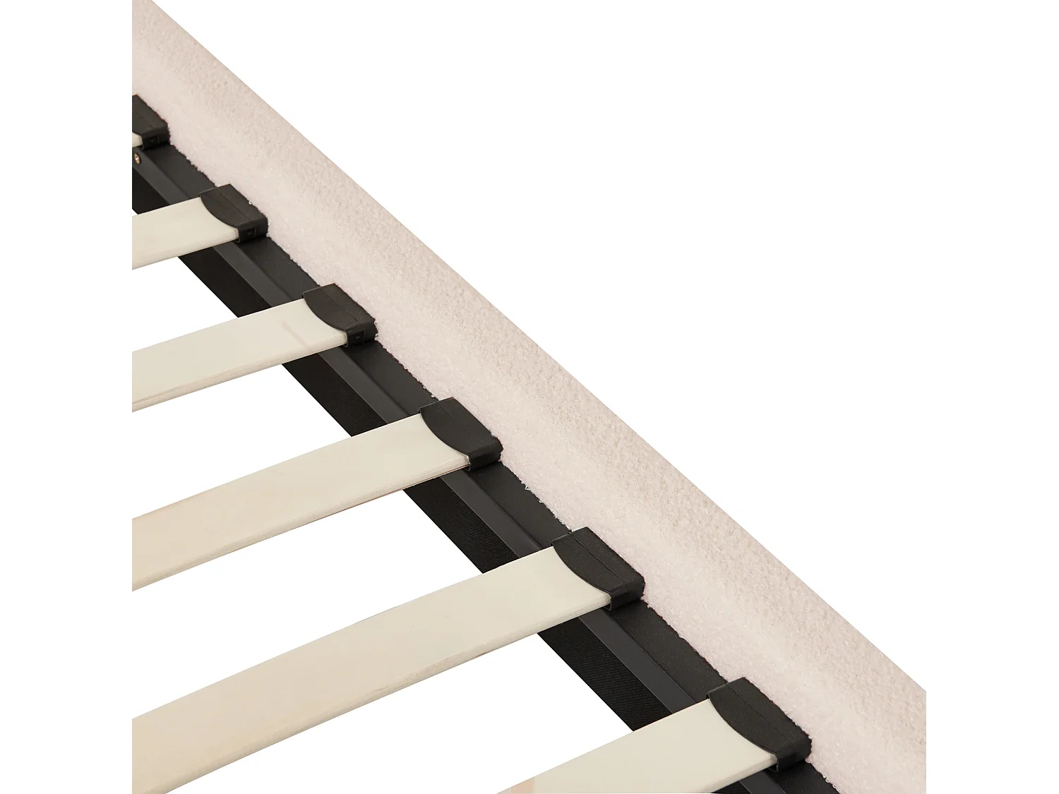 Łóżko z baldachimem Boucle DANNEMOIS 160 x 200 cm Beżowy