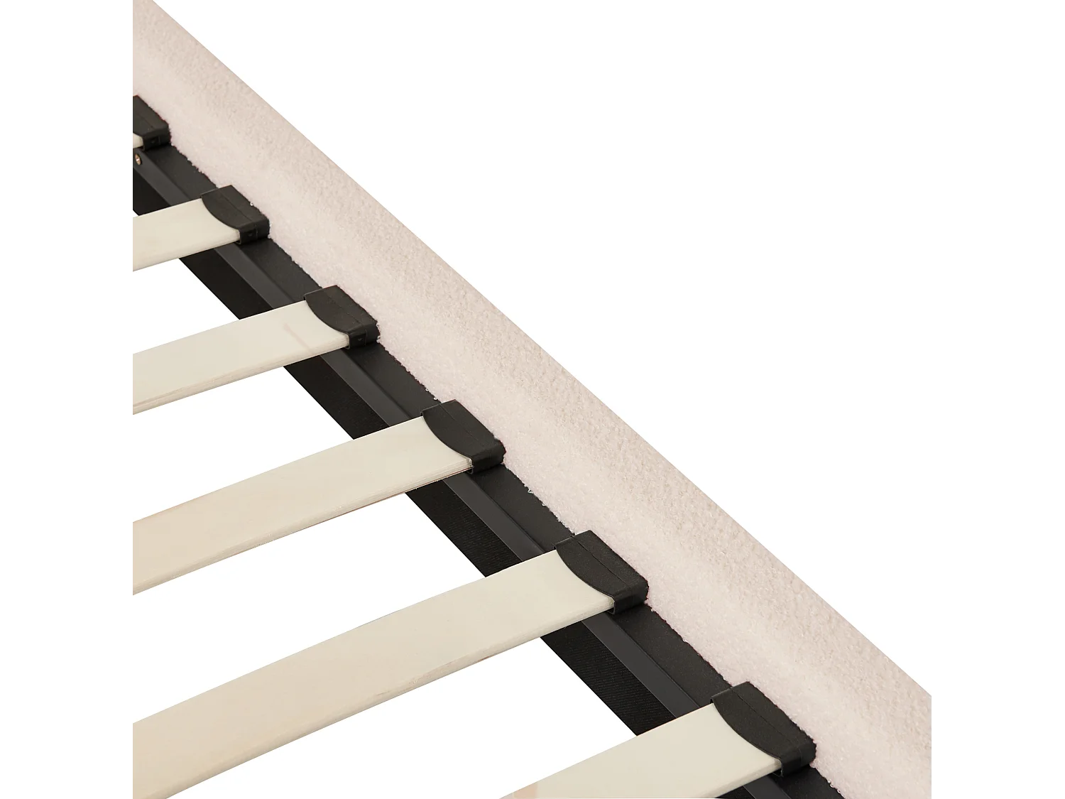 Letto a baldacchino Bouclé DANNEMOIS 180 x 200 cm Beige