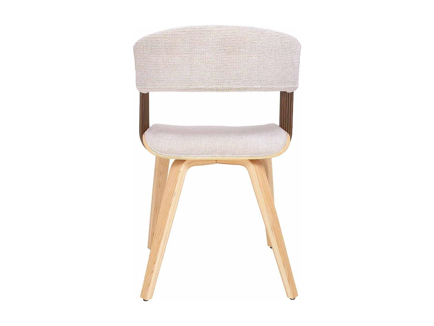 Brema - Set 2 Sedie Imbottiti 51x78x42,5 cm in Legno di Plywood e Tessuto Beige